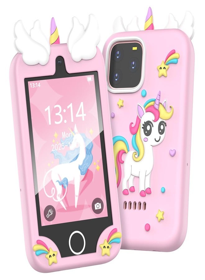 Sylvanthos Kids Smart Phone Toy - 3.5" Touchscreen with Dual Cameras, Learning, Fun Entertainment, 8 GB Card Toy Phone for Kids, Toddler Toy Phone for Girls Boys Age 3-12(Pink) - Image 1
